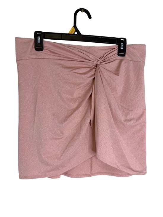 Shade & Shore Other - Shade & Shore Blush Pink Sparkly Knot-Front Mini Skirt Cover Up